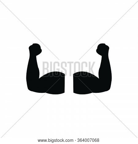 Black Solid Icon For Robust Strong Solid Strength Power Stability
