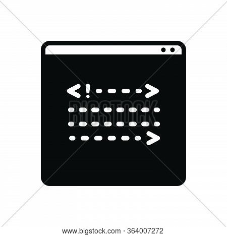 Black Solid Icon For Backend Coding Development
