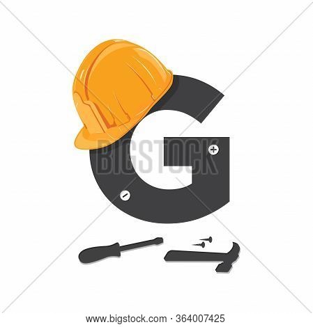 Bold And Strong Logo Design Initial G For Industry Related Construction.
