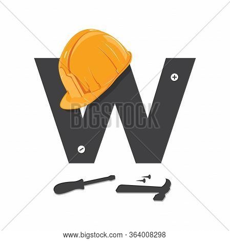 Bold And Strong Logo Design Initial W For Industry Related Construction.