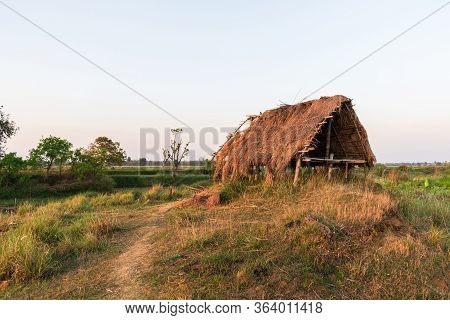 Picture Of A Hut Made Of Bamboo And Clay In A Jungle