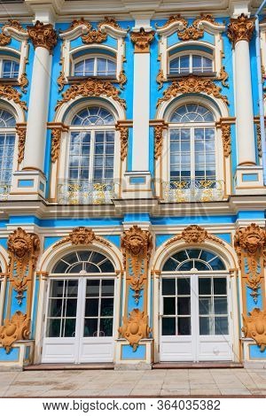 Fragment Of Catherine Palace In A Town Of Tsarskoye Selo (pushkin) Near Saint Petersburg, Russia