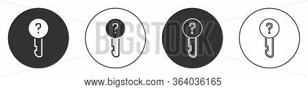 Black Undefined Key Icon Isolated On White Background. Circle Button. Vector Illustration