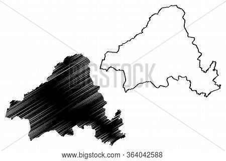 Solingen City (federal Republic Of Germany, North Rhine-westphalia) Map Vector Illustration, Scribbl