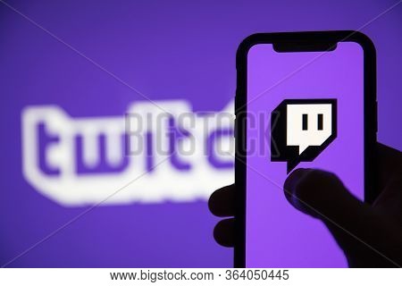 London, Uk - April 30 2020: Twitch Game Live Streaming Logo On A Smartphone