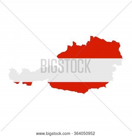 Austria Flag Map. Country Outline With National Flag