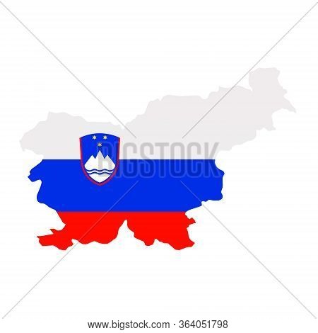 Slovenia Flag Map. Country Outline With National Flag