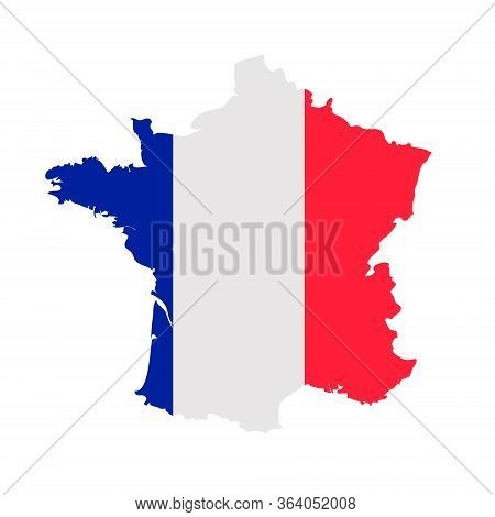 France Flag Map. Country Outline With National Flag