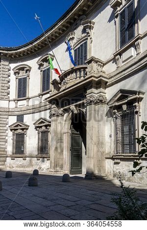 Milan, Italy, October 2016 - The State Archive Building In The City Of Milan, Italy