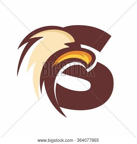 Strong And Bold Illustration Logo Design Initial S Combine With Eagle Head.