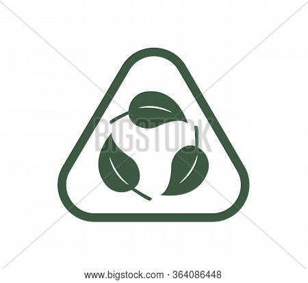 Biodegradable Recyclable Plastic Free Package Icon. Vector Bio Recyclable Degradable Label Logo Temp