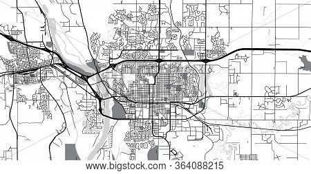 Urban Vector City Map Of Bismarck, Usa. North Dakota State Capital