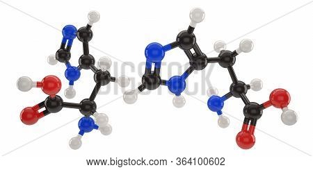 Histidine Molecule Structure 3d Illustration With Clipping Path