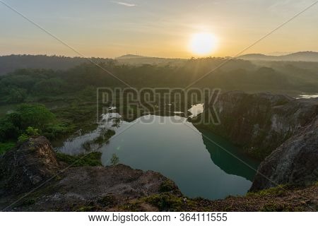 Morning At The Amazing Lake At Abandoned Mine Near Guar Petai.