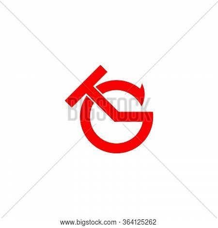 Letter Tg Circle Motion Arrow Geometric Symbol Logo Vector