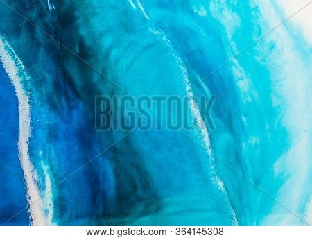 Part of original epoxy resin art close up lacing