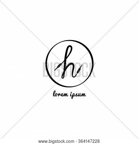 Cable Jack Audio Logo Concept. Letter H Lowercase Alphabet Logo Design Template. Isolated, Handwriti