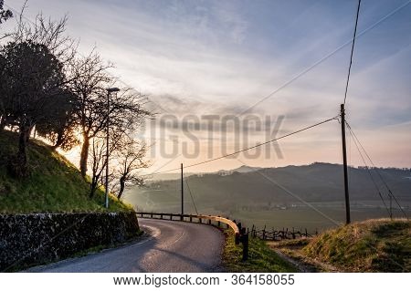 Spring Sunset In The Vineyards Of Collio Friulano
