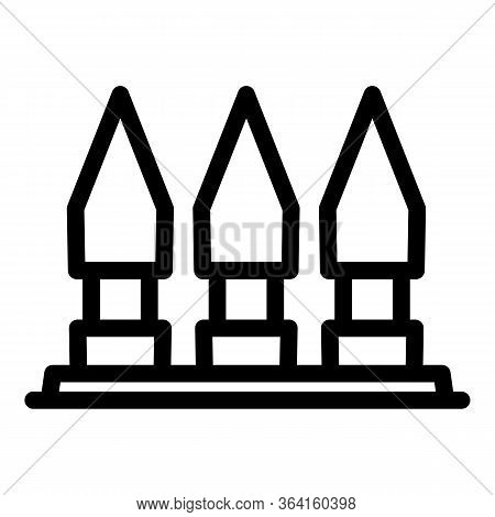 Three Warheads Icon. Outline Three Warheads Vector Icon For Web Design Isolated On White Background