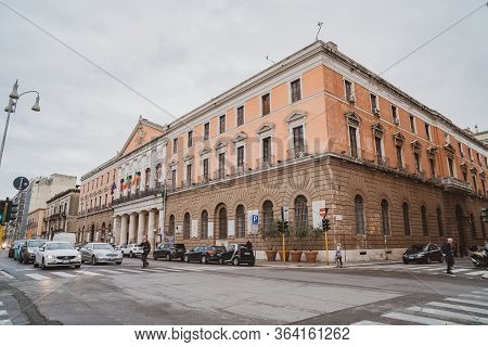 Bari, Italy - 06 November, 2019: Facade Of Teatro Comunale Piccinni In Bari