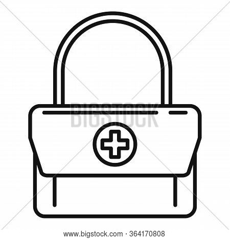 First Aid Kit Bag Icon. Outline First Aid Kit Bag Vector Icon For Web Design Isolated On White Backg