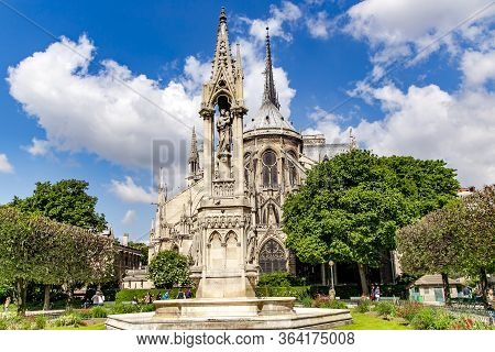 France, Paris, May, 20, 2014 - Notre-dame De Paris Or Cathedral Of Our Lady Of Paris. French Gothic 