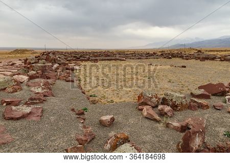 The Architectural And Archaeological Complex Akyrtas. Kazakhstan. Destroyed Walls Of The Fortificati