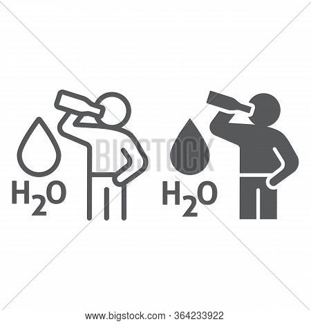 Stay Hydrated Line And Glyph Icon, Healthy And H2o, Drink Water Sign, Vector Graphics, A Linear Icon