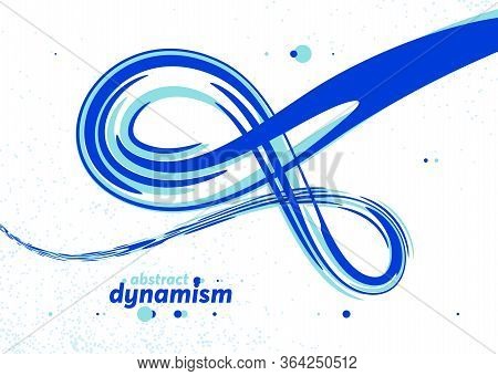 Flowing Fluid 3d Dimensional Abstract Vector Shape, Dynamic Design Element Background, Energy Flowin