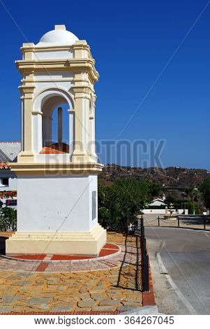 Monument At Entrance To Village, Macharaviaya, Malaga Province, Andalucia, Spain, Western Europe.