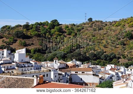 View Of Whitewashed Village (pueblo Blanco) , Igualeja, Serrania De Ronda, Malaga Province, Andaluci