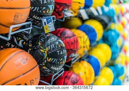 Tarmak Basketballs Put Up For Sale In The Decathlon Store