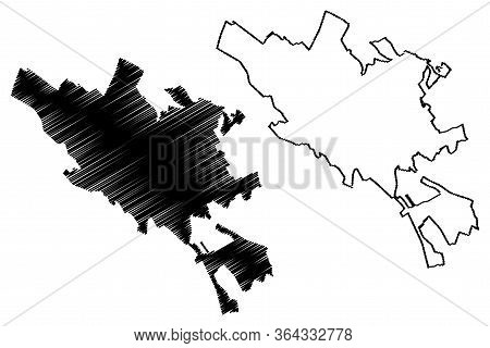 Botosani City (republic Of Romania) Map Vector Illustration, Scribble Sketch City Of Botosani Map