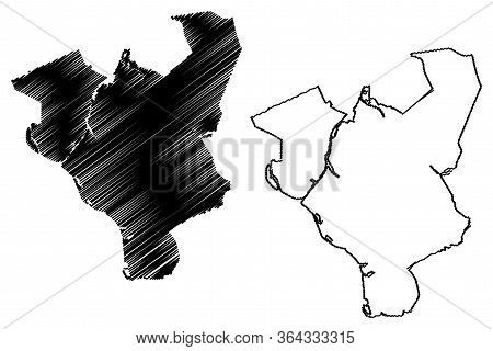 Zwolle City (kingdom Of The Netherlands, Overijssel, Holland) Map Vector Illustration, Scribble Sket
