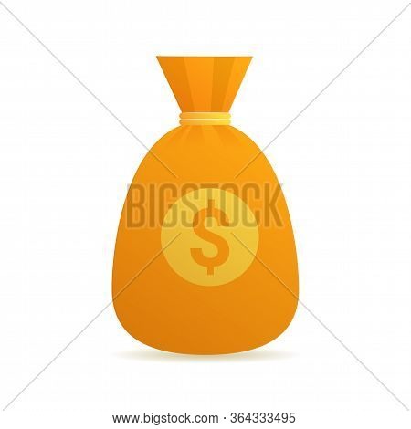Money Bag Icon Isolated On White Background. Startup Capital For Business Cartoon Vector Illustratio