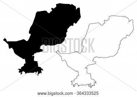 Podgorica Municipality (montenegro, Municipalities Of Montenegro) Map Vector Illustration, Scribble 