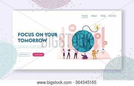 Covid19 And Global Economy Crisis Landing Page Template. Financial Crash. Stock Market Fall And Upse
