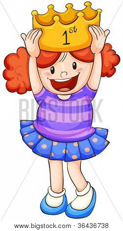 illustration of a girl on a white background