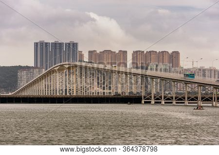 Macau (macao Sar) / China - July 26, 2015: Hong Kong-zhuhai-macau Bridge (hzmb), Worlds Longest Sea 