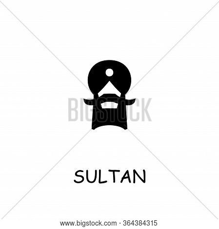 Sultan Flat Vector Icon. Hand Drawn Style Design Illustrations.