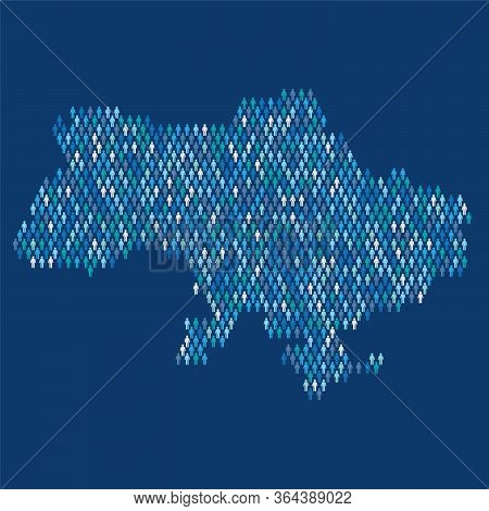 Ukriane Population Infographic. Map Made From Stick Figure People