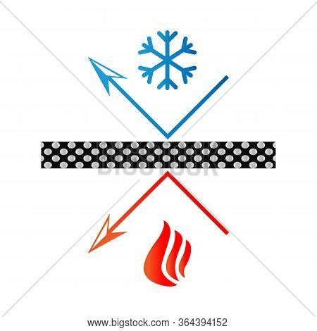 Reflective Surface Icon - Heat Preservation Material - Snowflake And Fire