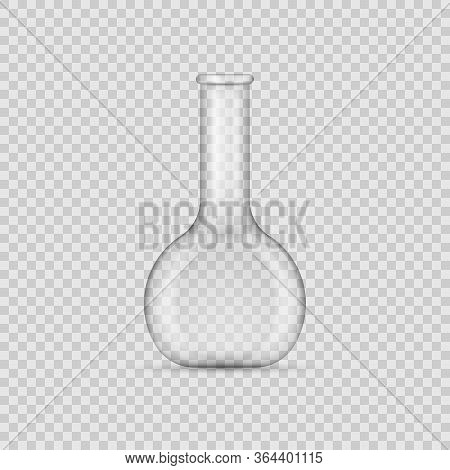 Chemical Laboratory Glassware Or Beaker Isolated On Transparent Background. Vector Illustration.