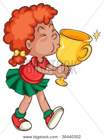 illustration of a girl on a white background