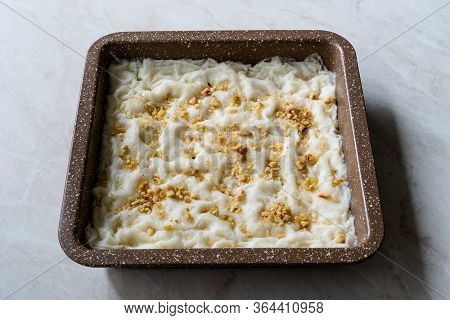 Traditional Turkish Ramadan Dessert Gullac . It Is Made With Gullac (rice Wafer Or Rice Paper Sheets