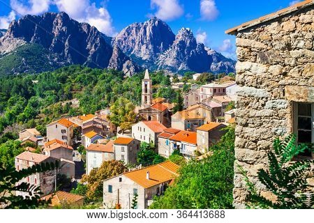 Evisa - small picturesque mountain village between splendid mountains of Corsica island