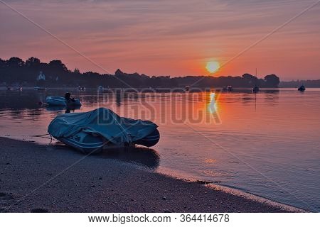 Lagoon Of Benodet In France During Sunrise