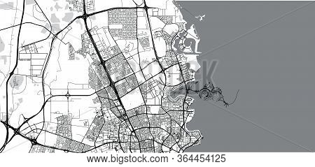 Urban Vector City Map Of Umm Salal Muhammad, Qatar