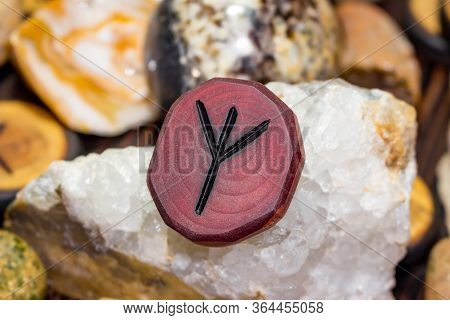Rune Algiz (elhaz) Carved From Wood - Elder Futhark