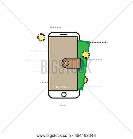 Electronic Payment Via Smartphone. E-wallet Vector. Modern Payment Internet